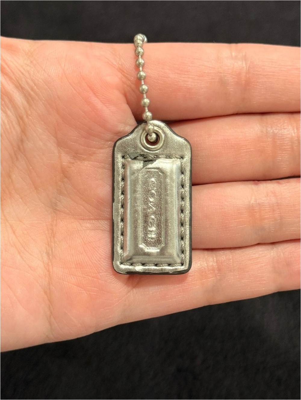 1.5" Y2K Coach Leather Key Fob Keychain Hang Tag Hangtag